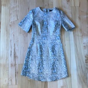 Metallic snakeskin mini dress